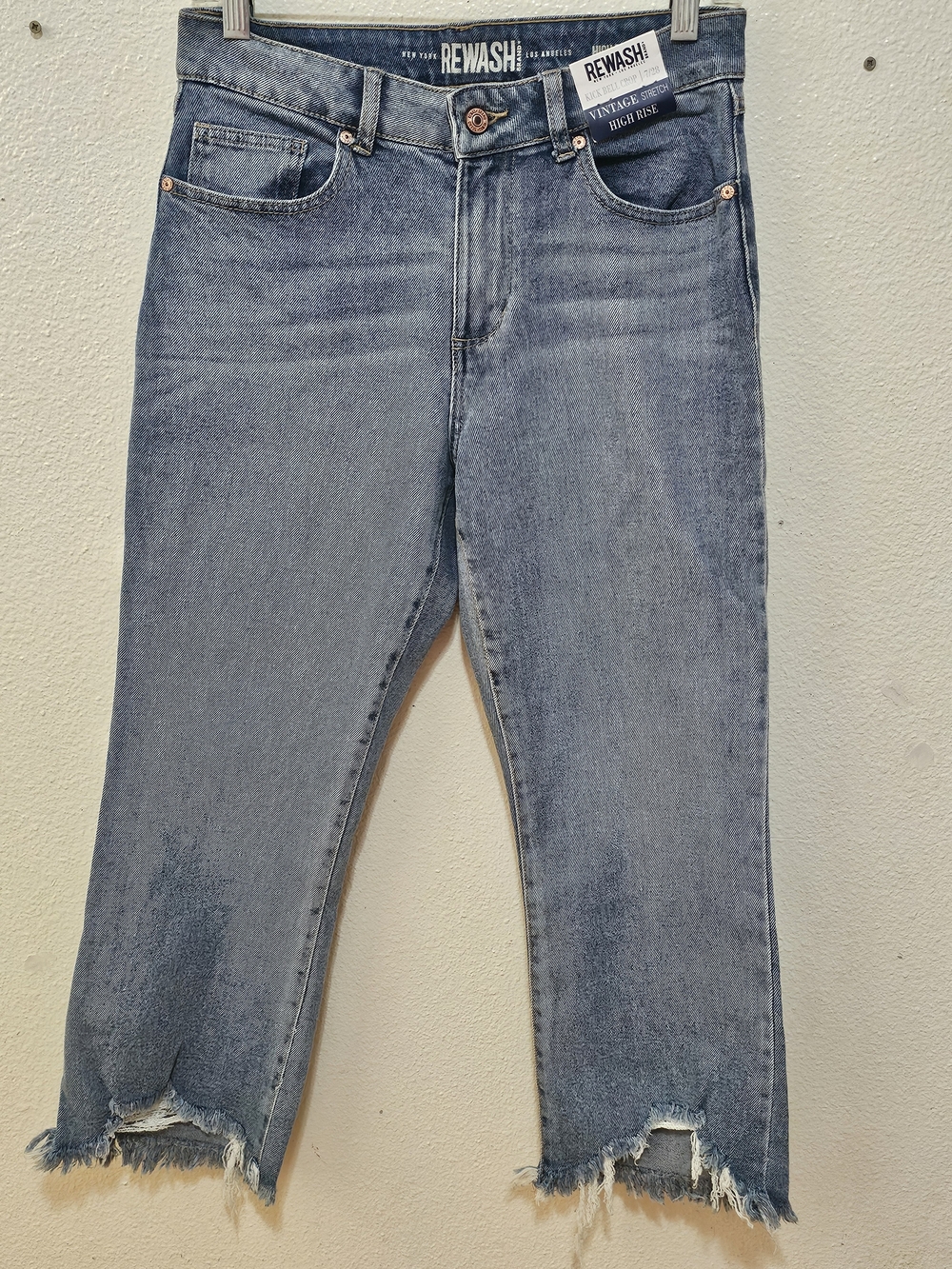Rewash Straight Cropped Jeans in Washed Blue Size 7/28 Brand New